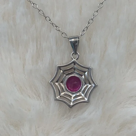 Spiderweb Ruby Pendant - Picture 3 of 6